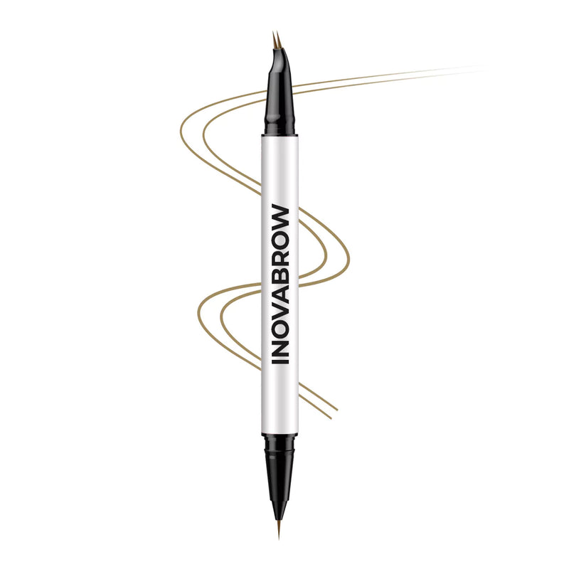 InovaBrow – Caneta de Sobrancelha 2 em 1 Que Recria o Efeito Microblading em Segundos e Sem Dor